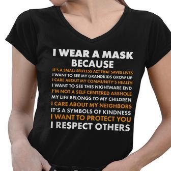 I Wear A Mask Because I Want To Protect You Women V-Neck T-Shirt - Monsterry DE