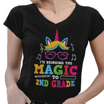 Im Bringing The Magic To 2Nd Grade Back To School First Day Of School Women V-Neck T-Shirt - Monsterry DE