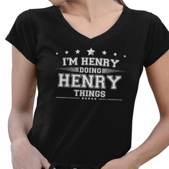 Im Henry Doing Henry Things Women V-Neck T-Shirt - Monsterry UK
