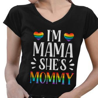 Im Mommy Mama Matching Gay Lesbian Couple Lgbt Rainbow Gift Graphic Design Printed Casual Daily Basic Women V-Neck T-Shirt - Thegiftio UK