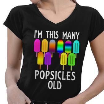 Im This Many Popsicles Old Funny 10Th Birthday Popsicle Great Gift Women V-Neck T-Shirt - Monsterry