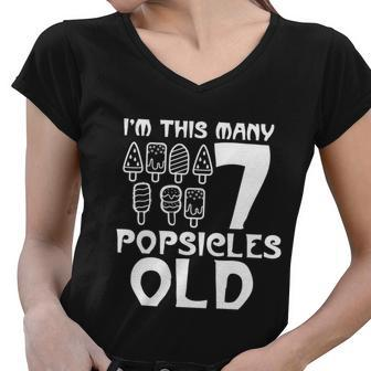 Im This Many Popsicles Old Funny Birthday For Men Women Cute Gift Women V-Neck T-Shirt - Monsterry