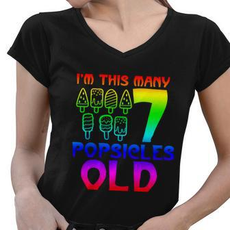 Im This Many Popsicles Old Funny Birthday For Men Women Great Gift Women V-Neck T-Shirt - Monsterry DE