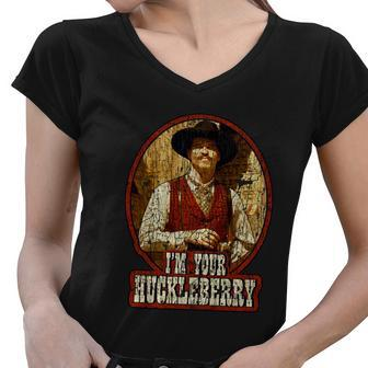 Im Your Huckleberry Say When Doc Holiday Women V-Neck T-Shirt - Monsterry CA