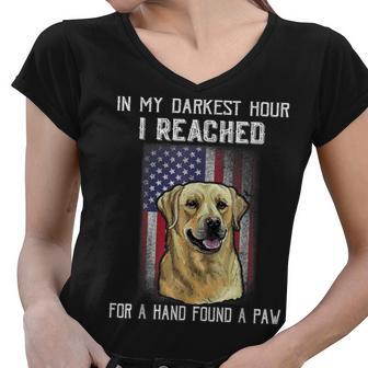 In My Darkest Hour I Reached For A Hand Found A Paw Dogs Women V-Neck T-Shirt - Thegiftio