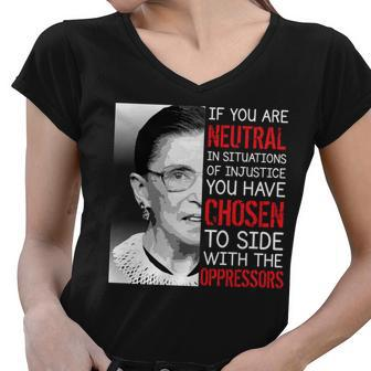 Injustice Ruth Bader Ginsburg Notorious Rbg Quote Women V-Neck T-Shirt - Monsterry UK
