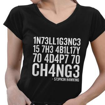 Intelligence Stephen Hawking Tshirt Women V-Neck T-Shirt - Monsterry UK