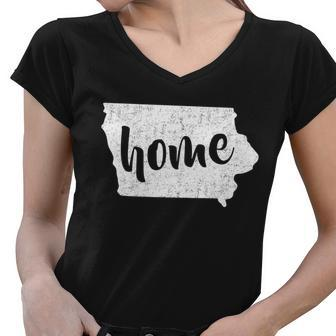 Iowa Home State Women V-Neck T-Shirt - Monsterry AU
