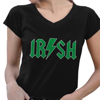 Irish Rocks Logo Music Parody St Patricks Day Women V-Neck T-Shirt - Monsterry UK