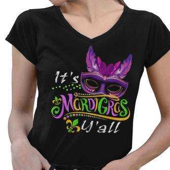 It S Mardi Gras Y All Funny Parade Lovers Women V-Neck T-Shirt - Thegiftio UK