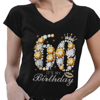 Its My 60Th Birthday Queen 60 Years Old Shoes Crown Diamond Women V-Neck T-Shirt - Monsterry