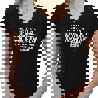Jcombs Houston Texas Lone Star State Women V-Neck T-Shirt | Mazezy