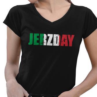 Jerzday Italian Party Logo Women V-Neck T-Shirt - Monsterry AU