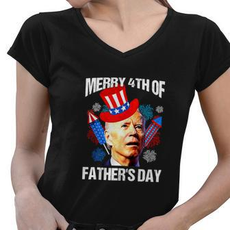 Joe Biden Confused Merry Fourth Of July Women V-Neck T-Shirt - Monsterry