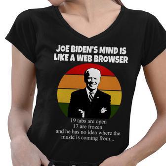 Joe Bidens Mind Is Like A Web Browser Tshirt Women V-Neck T-Shirt - Monsterry