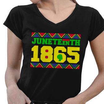 Juneteenth 1865 Independence Day Women V-Neck T-Shirt - Monsterry DE