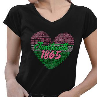 Juneteenth Aka Love Heart Women V-Neck T-Shirt - Thegiftio UK