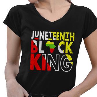 Juneteenth Black King Emancipation Day Melanin Black Pride Gift Women V-Neck T-Shirt - Monsterry UK