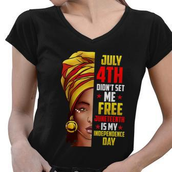 Juneteenth Shirt Women Juneteenth Shirts African American Graphic Design Printed Casual Daily Basic V2 Women V-Neck T-Shirt - Thegiftio UK