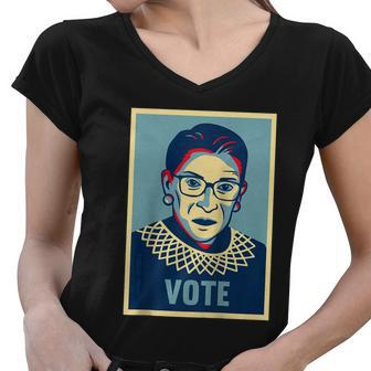 Jusice Ruth Bader Ginsburg Rbg Vote Voting Election Women V-Neck T-Shirt - Monsterry