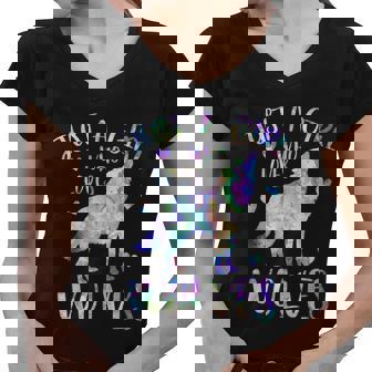 Just A Girl Who Loves Wolves Cute Wolf Lover Teen Girls Graphic Design Printed Casual Daily Basic Women V-Neck T-Shirt - Thegiftio