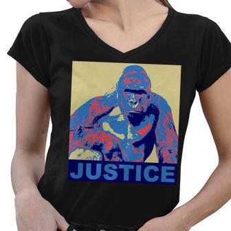 Justice For Harambe Rip Poster Women V-Neck T-Shirt - Monsterry UK