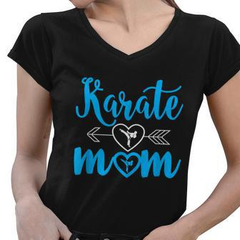Karate Mom Funny Proud Karate Mom Graphic Design Printed Casual Daily Basic Women V-Neck T-Shirt - Thegiftio UK