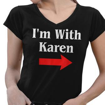 Karen Halloween Costume Im With Karen Women V-Neck T-Shirt - Thegiftio UK