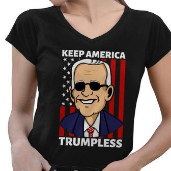 Keep America Trumpless Gift V14 Women V-Neck T-Shirt - Monsterry DE