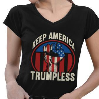Keep America Trumpless Great Gift V4 Women V-Neck T-Shirt - Monsterry DE