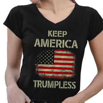 Keep America Trumpless Meaningful Gift V2 Women V-Neck T-Shirt - Monsterry DE