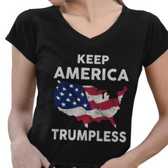 Keep America Trumpless V3 Women V-Neck T-Shirt - Monsterry AU