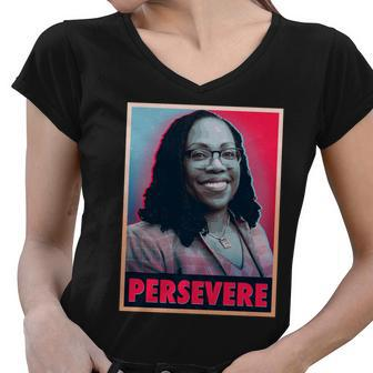 Ketanji Brown Jackson Kbj Persevere Vintage Poster Women V-Neck T-Shirt - Monsterry DE