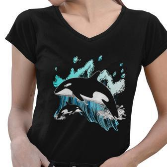 Killer Whale Ocean Lover Gift Idea Men Boys Kids Orca Great Gift Women V-Neck T-Shirt - Monsterry