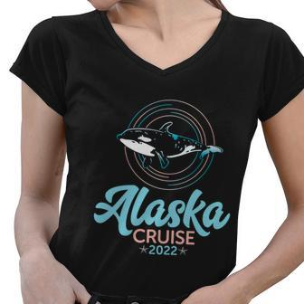 Killer Whale Orcas Matching Family Group Alaska Cruise 2022 Gift Women V-Neck T-Shirt - Monsterry UK