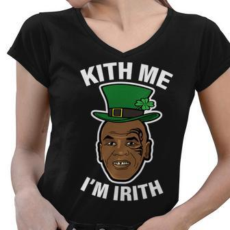 Kith Me Im Irith Funny St Patricks Day Women V-Neck T-Shirt - Monsterry