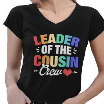 Leader Of The Cousin Crew Gift Women V-Neck T-Shirt - Monsterry