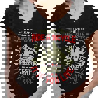 Learn To Ride A Bicycle You Will Not Regret It If You Live Mountain Bike Women V-Neck T-Shirt - Thegiftio