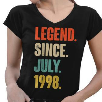 Legend Since July 1998 - 24 Year Old Gift 24Th Birthday Women V-Neck T-Shirt - Seseable