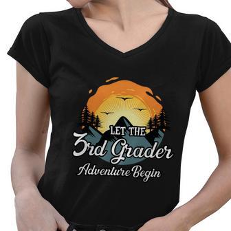 Let The 3Rd Grade Adventure Back To School First Day Of School Women V-Neck T-Shirt - Monsterry UK