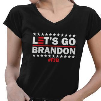 Lets Go Brandon Lets Go Brandon Lets Go Brandon Lets Go Brandon Tshirt Women V-Neck T-Shirt - Monsterry CA