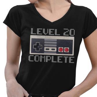 Level 20 Complete Retro Gamer 20Th Birthday V2 Women V-Neck T-Shirt - Monsterry AU