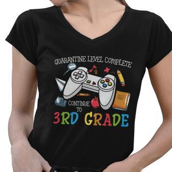 Level Complete 3Rd Grade Back To School First Day Of School Women V-Neck T-Shirt - Monsterry