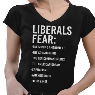 Liberals Fear Conservative Republican Tshirt Women V-Neck T-Shirt - Monsterry AU