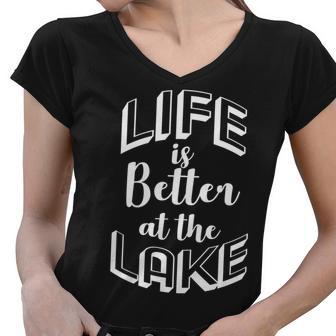 Life Is Better At The Lake Women V-Neck T-Shirt - Monsterry DE