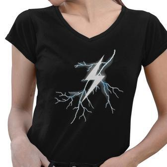 Lightning Thunder Bolt Strike Apparel Boys Girls Men Women V-Neck T-Shirt - Thegiftio UK