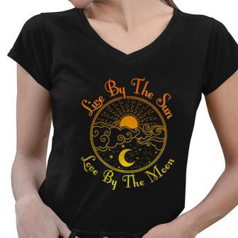 Live By The Sun Love By The Moon Women V-Neck T-Shirt - Monsterry CA