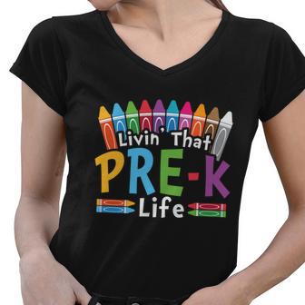 Livinthat Prek Life Back To School Women V-Neck T-Shirt - Monsterry DE