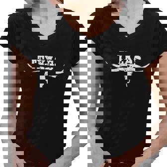 Longhorn Texas Women V-Neck T-Shirt - Monsterry