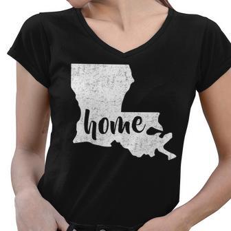 Louisiana Home State Women V-Neck T-Shirt - Monsterry